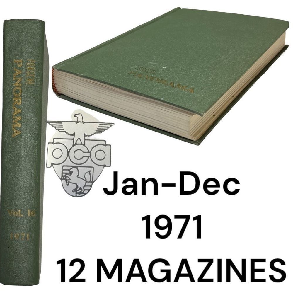 Porsche Panoramic Hardcover Bounded Magazines Vintage 1971 JAN-Dec  PCA